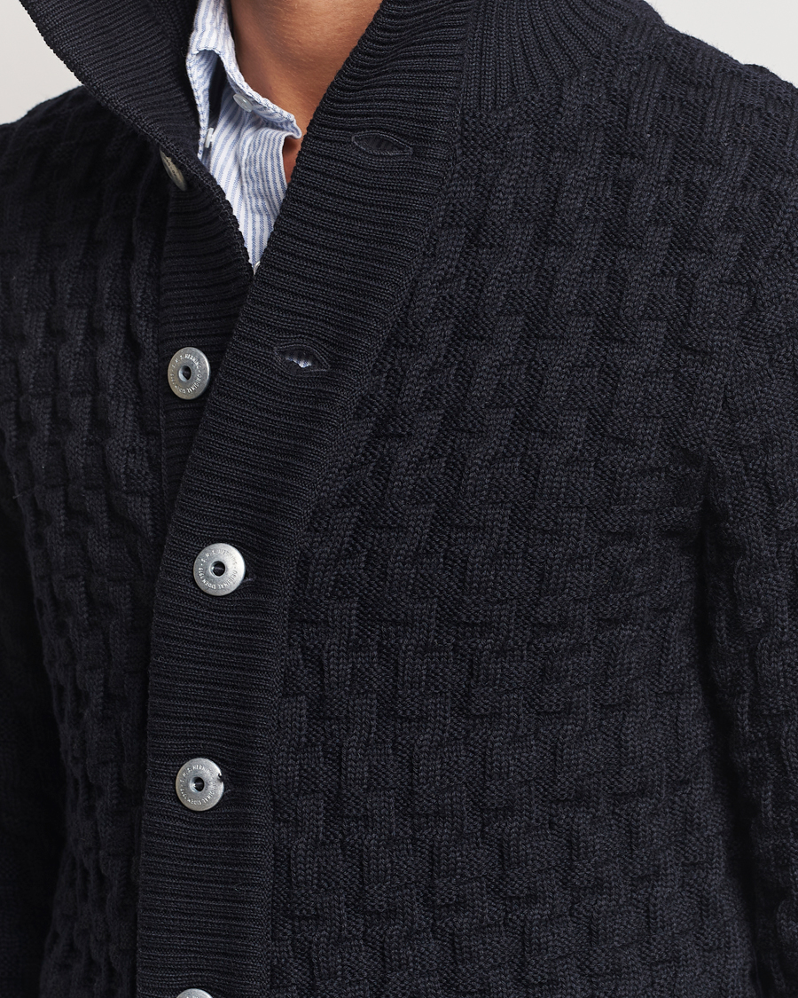S.N.S. Herning Stark Wool Cable Cardigan Navy