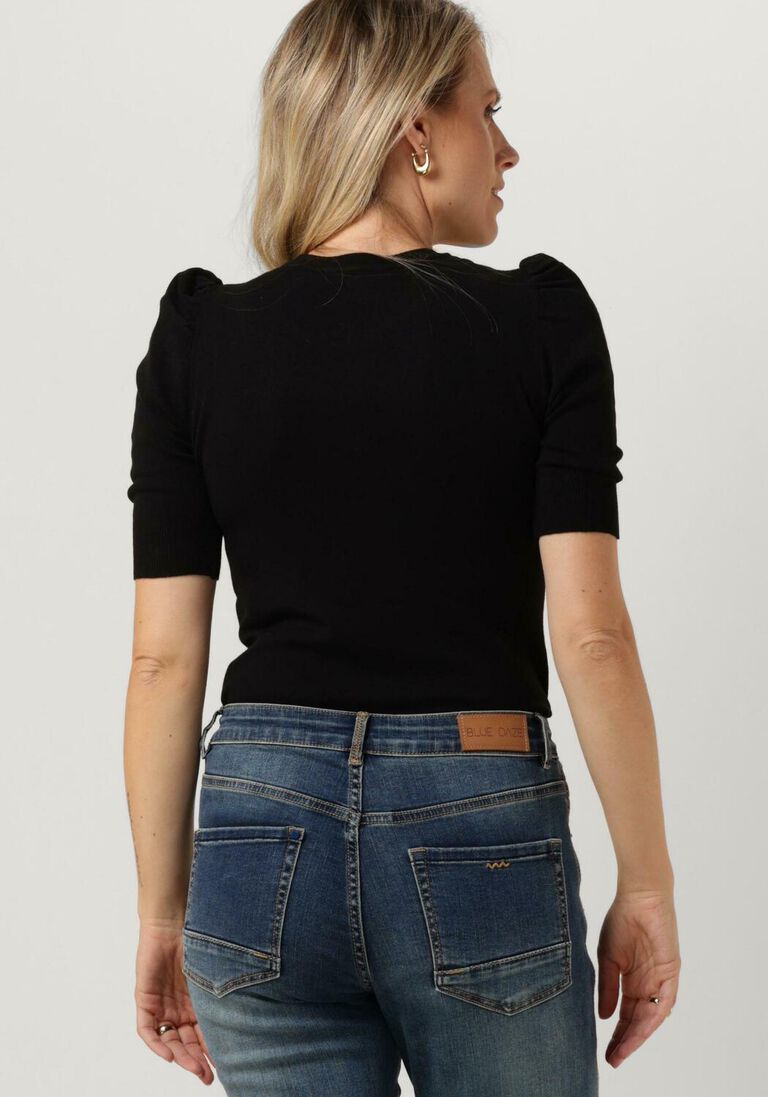 SUMMUM zwarte summum trui short sleeve sweater basic knit