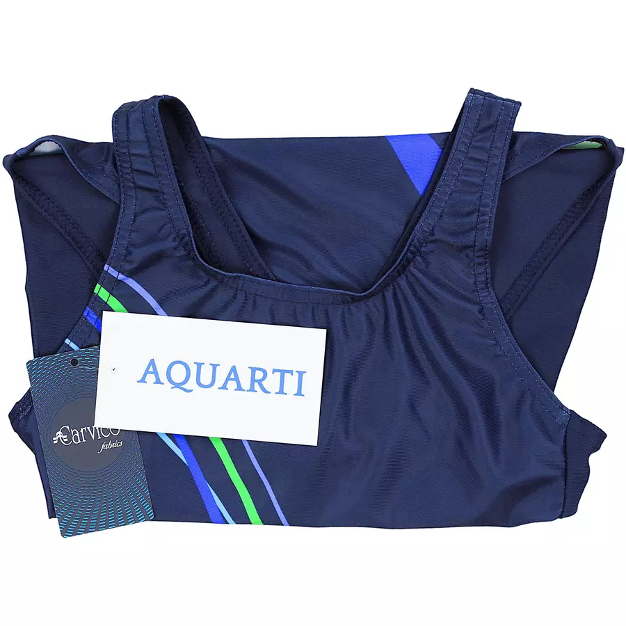 Aquarti Mädchen Badeanzug Chlorresistent Muscleback Wassersport grünblau