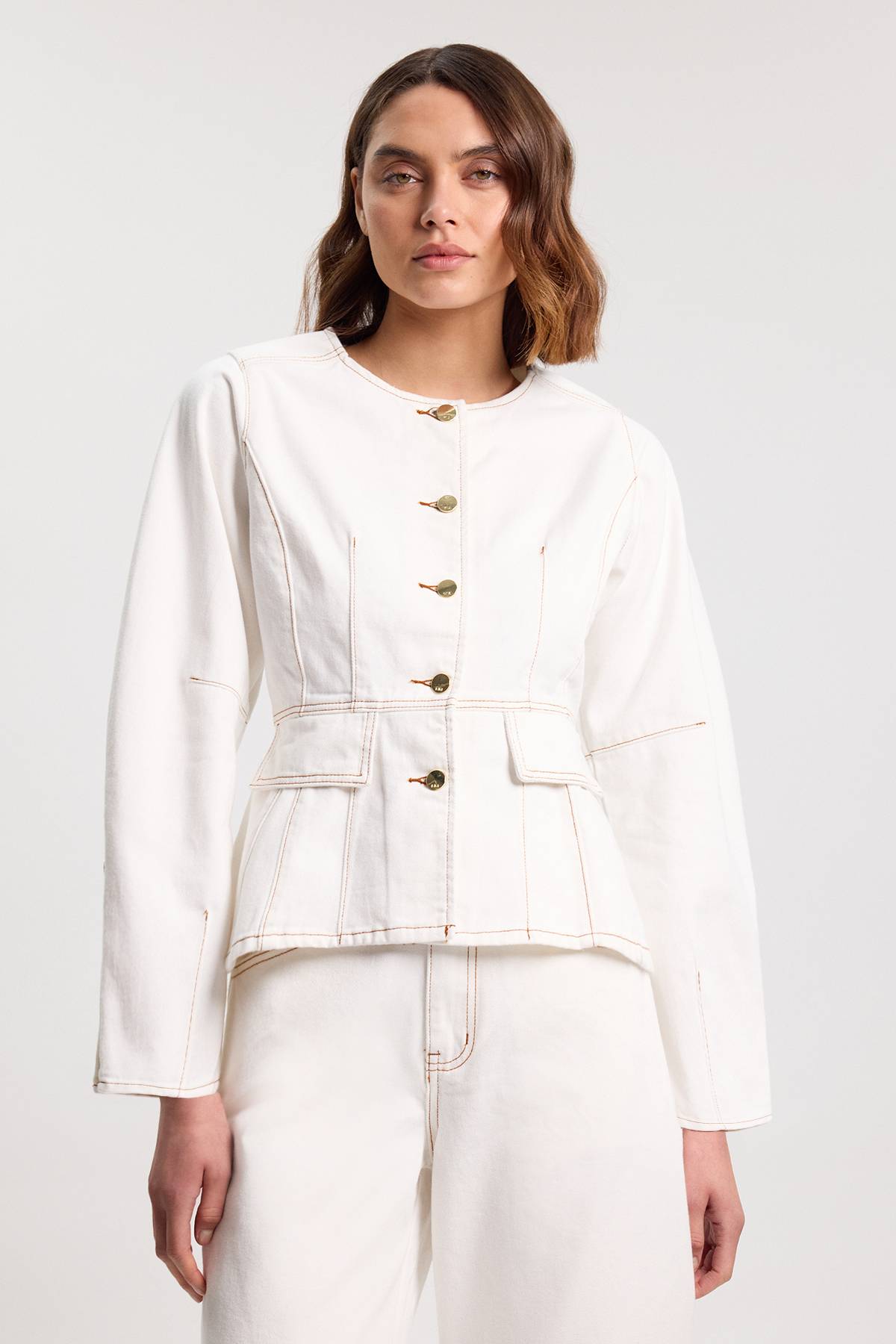 KarenMillen Veste En Denim À Basque