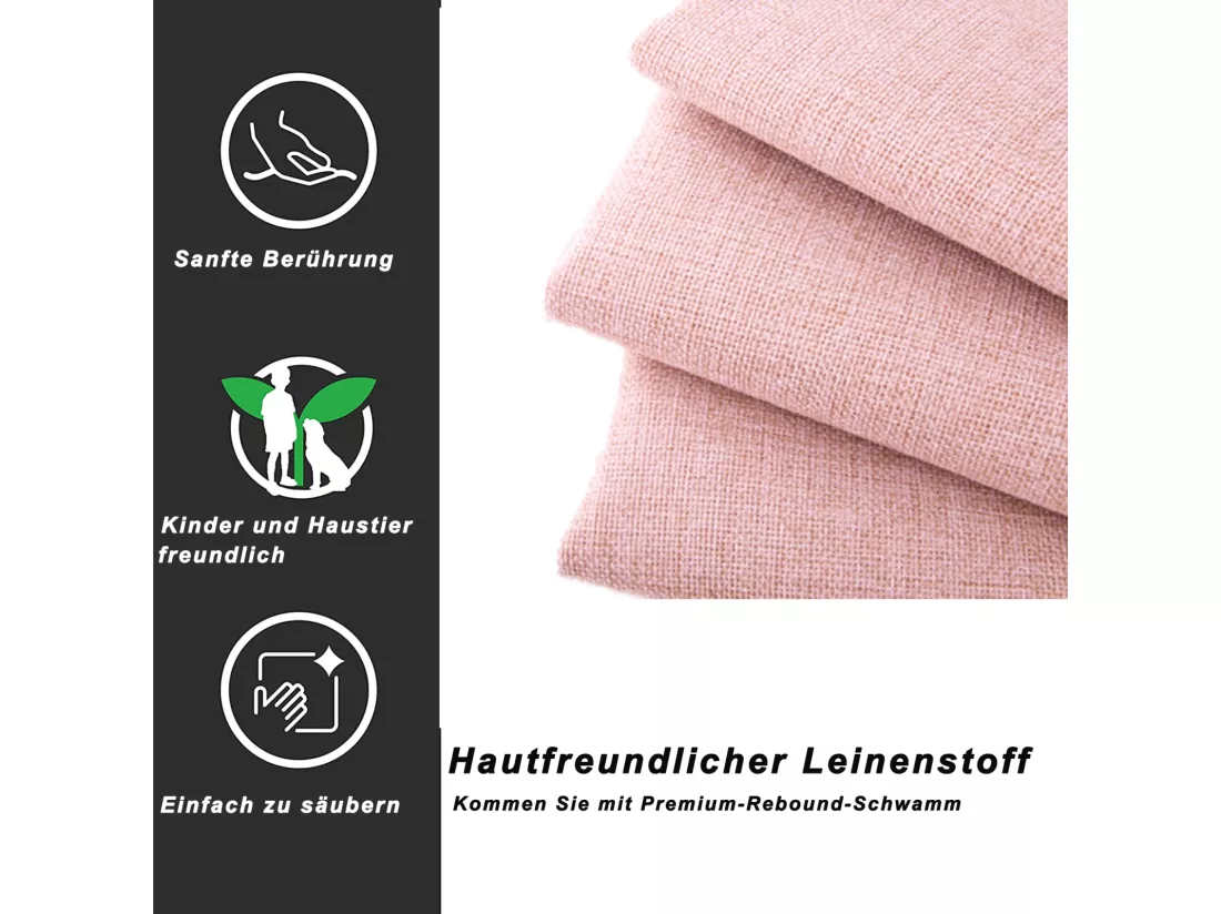 Lit gigogne 90x200cm+90x190cm, lit à roulettes avec 3 tiroirs, lit capitonné en lin, pour enfant et jeune, rose