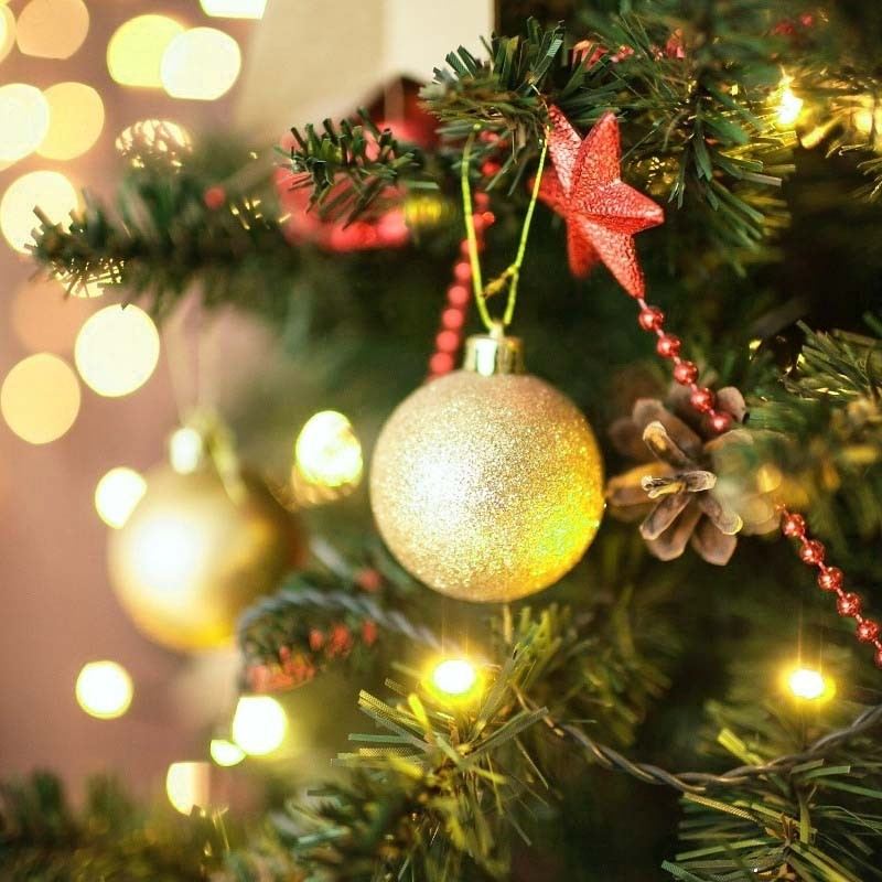(36er Set) Christbaum Schmuck Glitzer Weihnachtskugeln Tannenbaum Home Deko - Blau