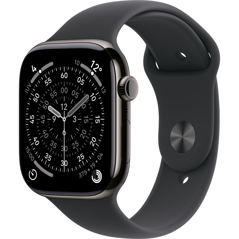 Apple watch Apple Watch Series 11 GPS + Cellular 46mm Boitier en Titane Ardoise avec Bracelet Sport Noir - M/L