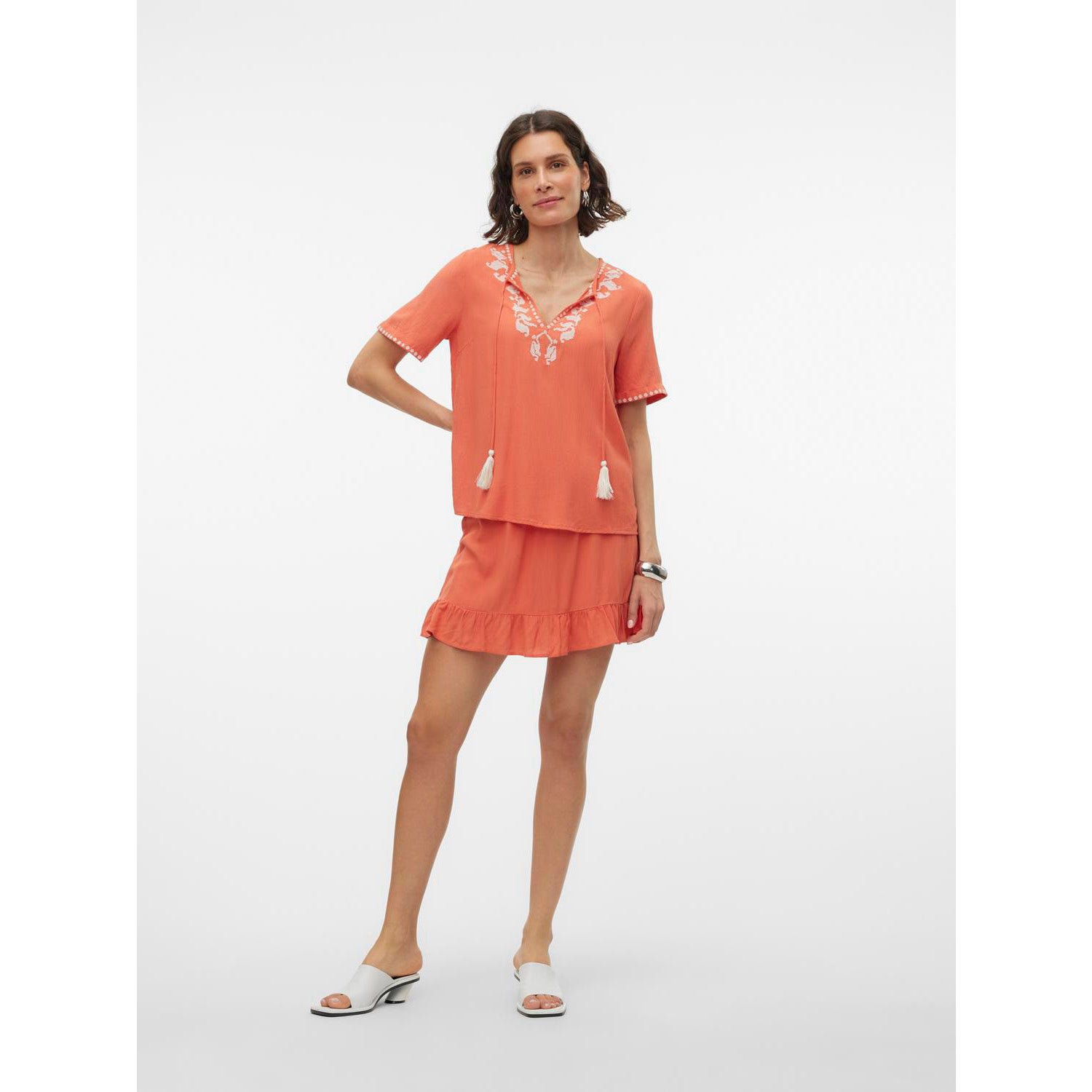 Vero Moda  Svella Short Sleeve V-Neck Top