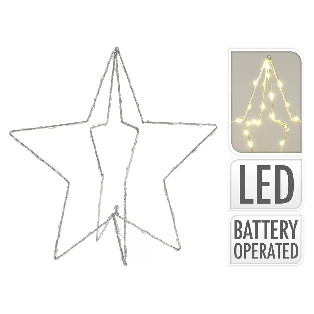Drahtstern LED-Stern Silber