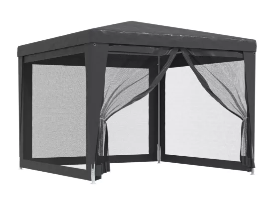 Tente de fête avec 4 parois latérales en maille Anthracite 3x3m