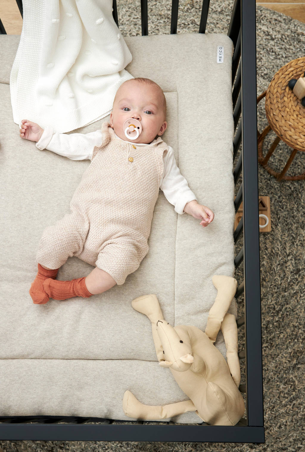 reversible boxkleed Knit Basic 77x97 cm Sand Melange