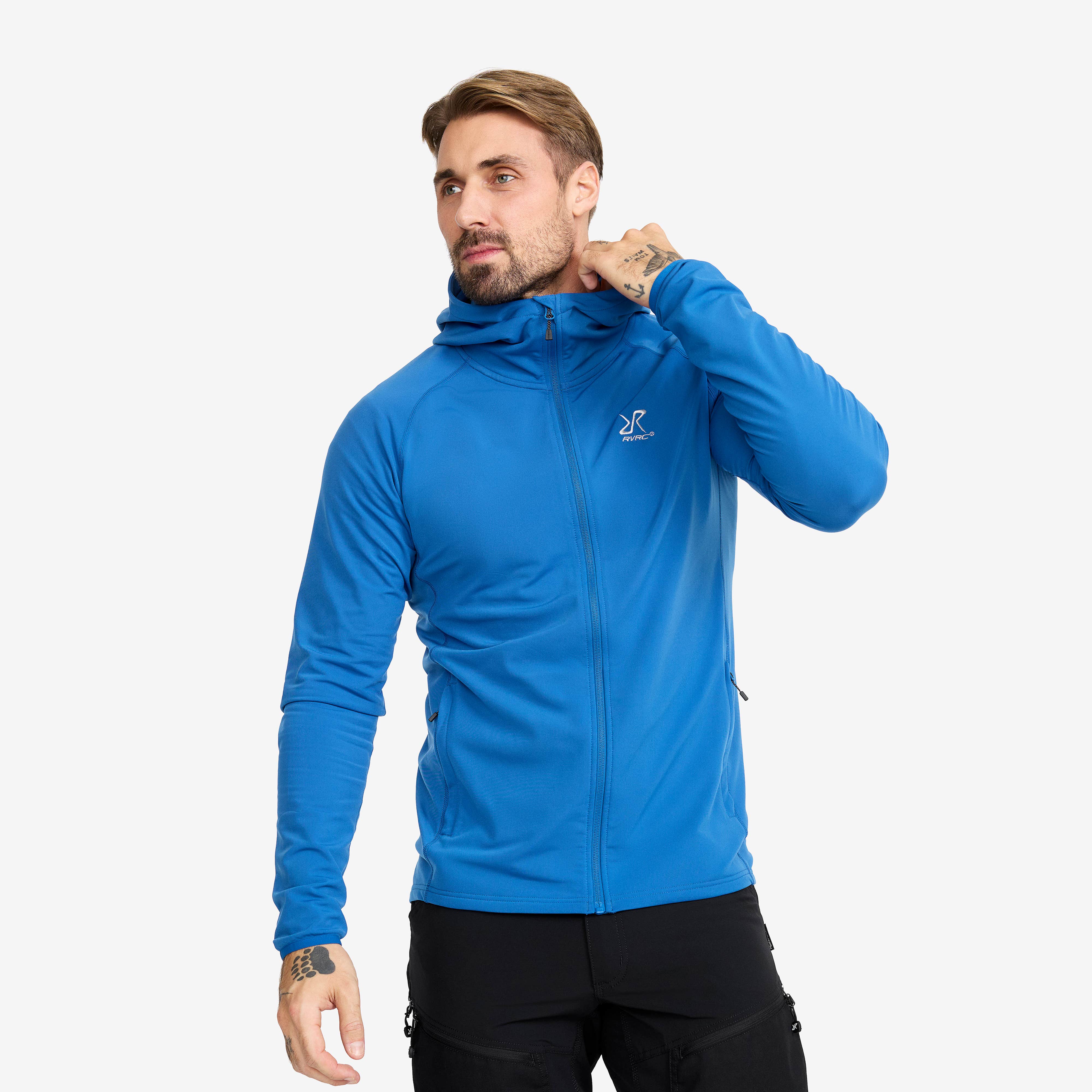 Evolution Light Stretch Fleece Hoodie Herre Classic Blue