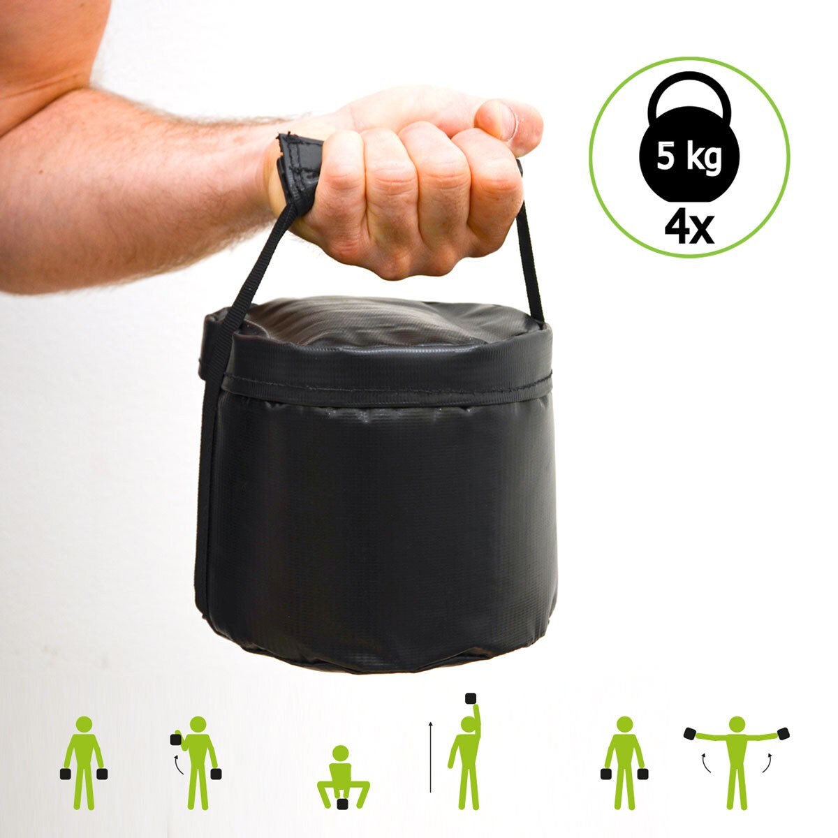 20kg Profi Power Bag mit 4 Wasserdichten Kettlebell Gewichten 6 Griffe Sandbag
