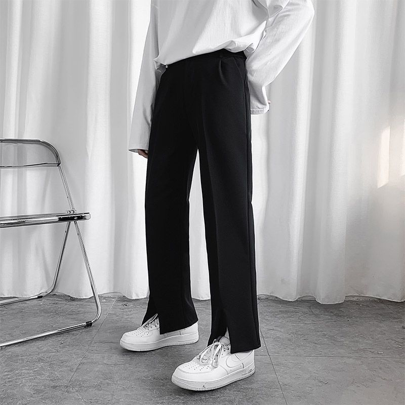Whyessa - Rechte cropped broek met split