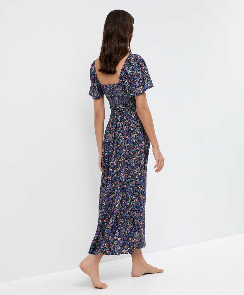 vestido longo floral