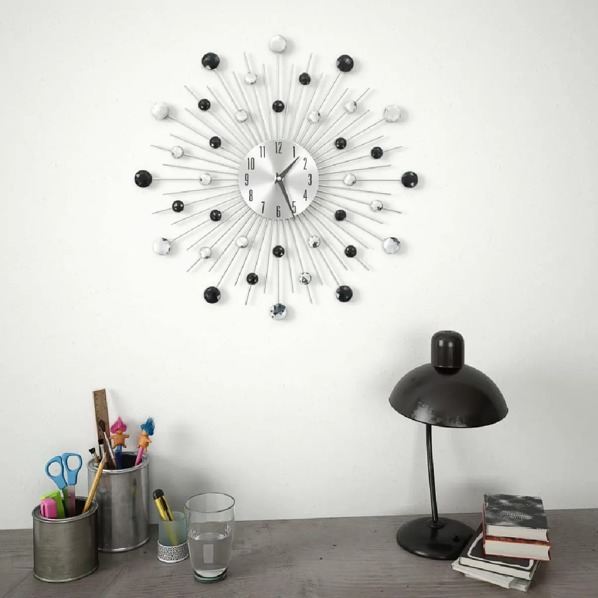 Decoshop26 Horloge Murale Quartz - Argenté