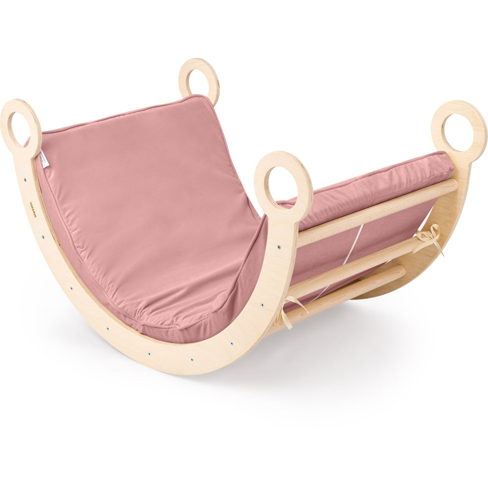 Køb Woobiboo Natural Montessori Rocker Med Pink Madras L