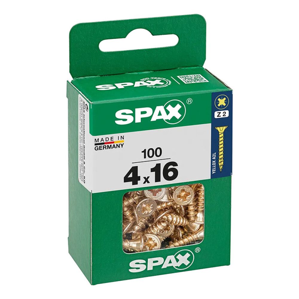 SPAX SENKHODE GUL 4X16, M 100 STK