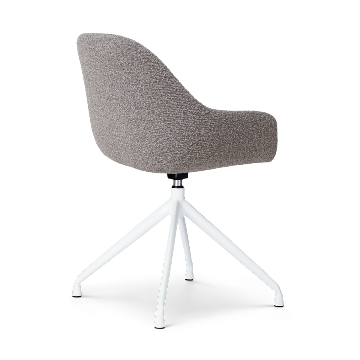 Eetkamerstoel Nola-Mae bouclé taupe - wit onderstel