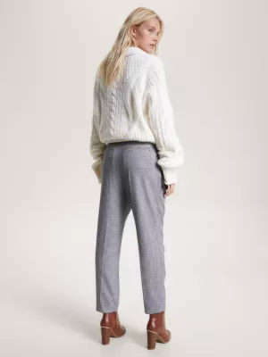 Calças Check Relaxed Fit Tapered