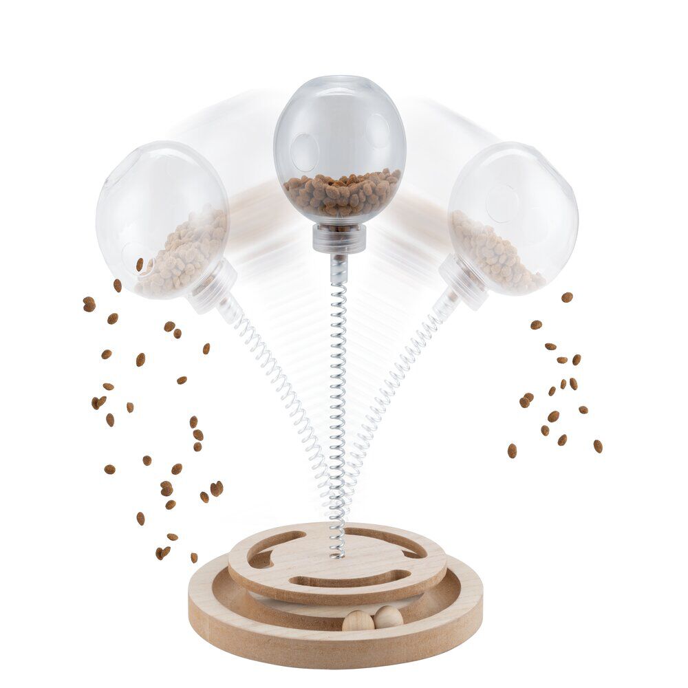 Jouet pour chat avec balles et emplacement pour croquettes