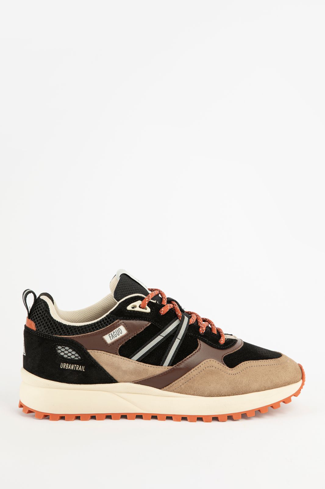 Faguo zwarte sneaker met oranje detail