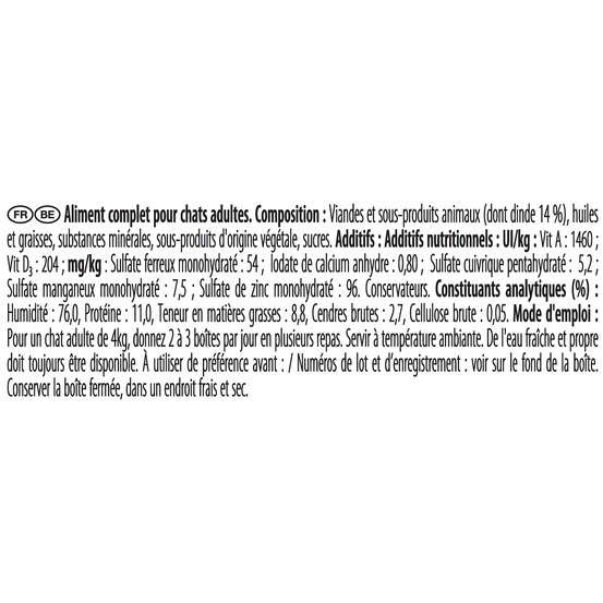Boites Pro Plan Delicate pour chat : Dinde 85g