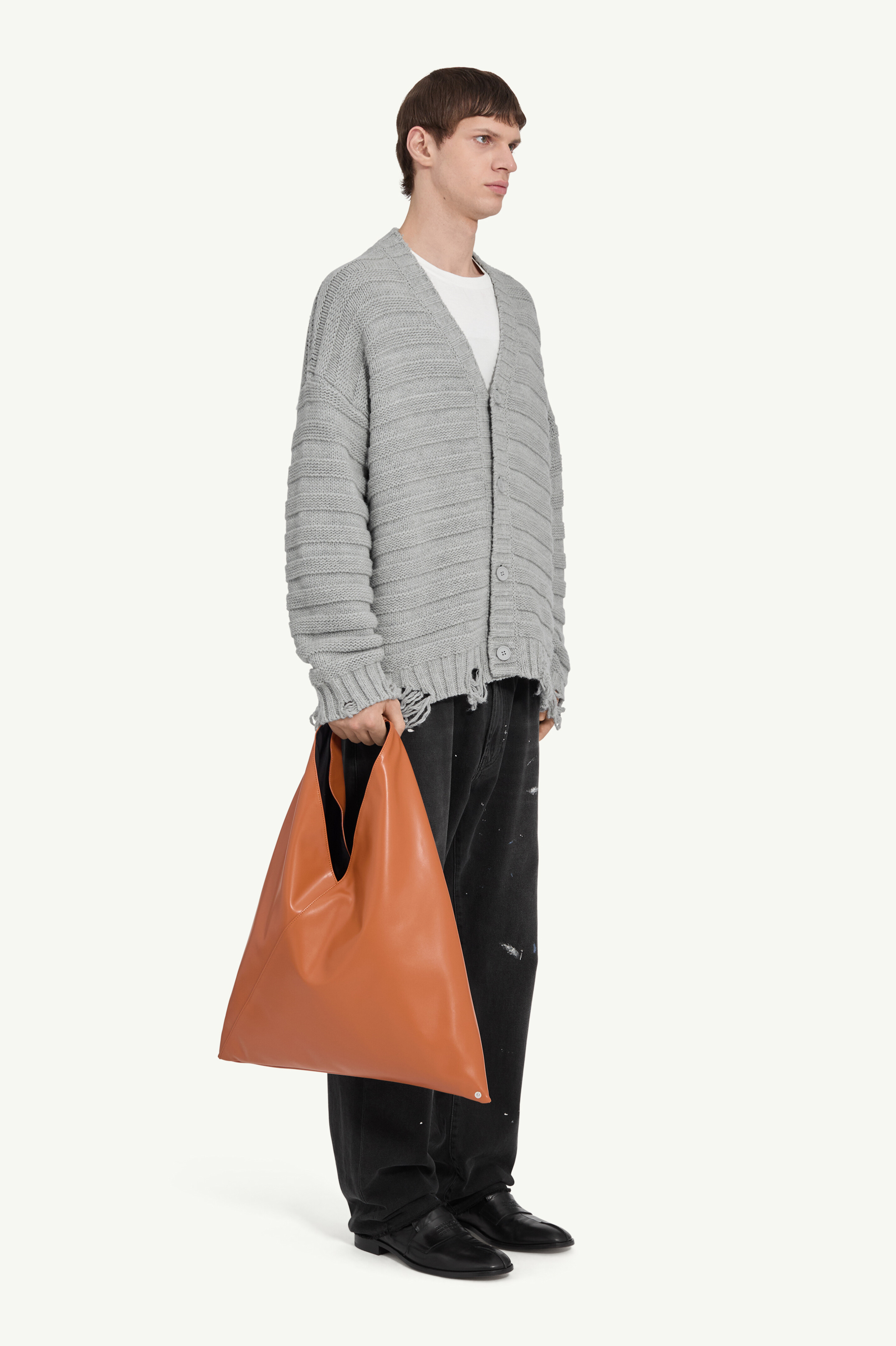 Cardigan en laine pour homme | MM6 Polished palladio