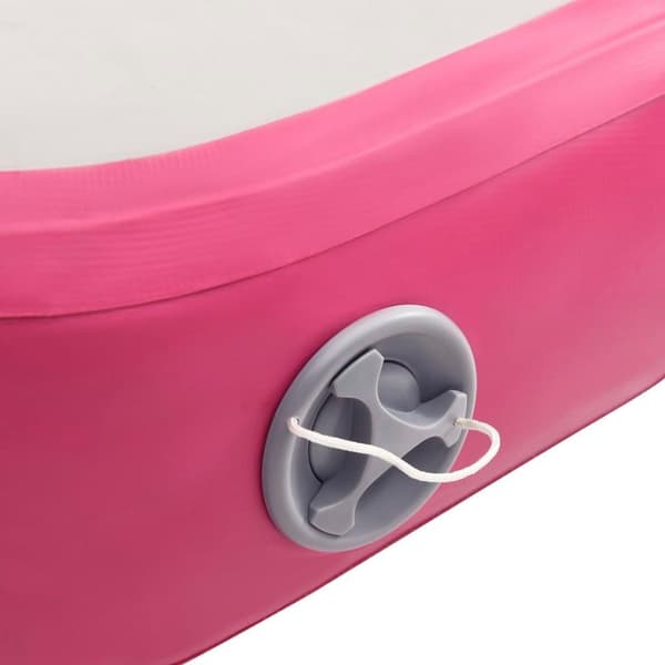 vidaXL Oppblåsbar gymnastikkmatte med pumpe 500x100x15 cm PVC rosa