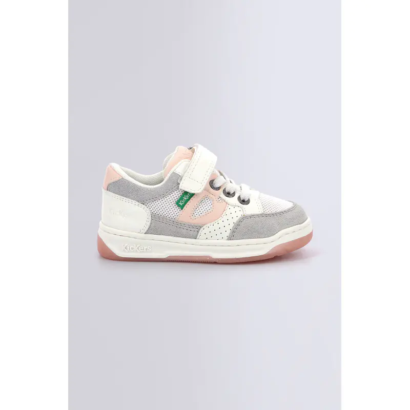 KIKOUAK BLANC ROSE BASKETS BASSES Synthétique Fille