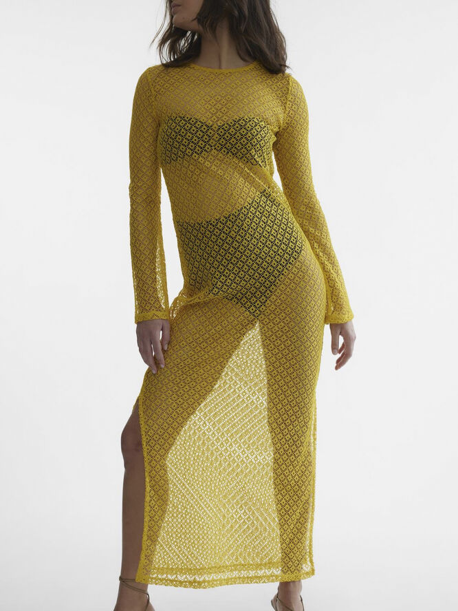 Something New SNCHRISSY LS MAXI DRESS - ITY Spicy mustard