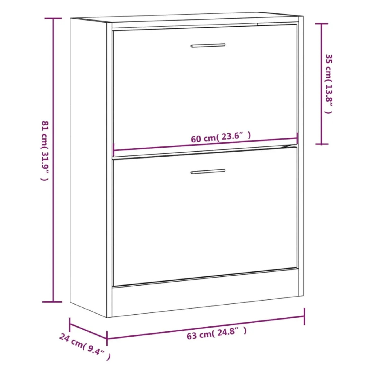 vidaXL Armoire à chaussures - Chêne marron