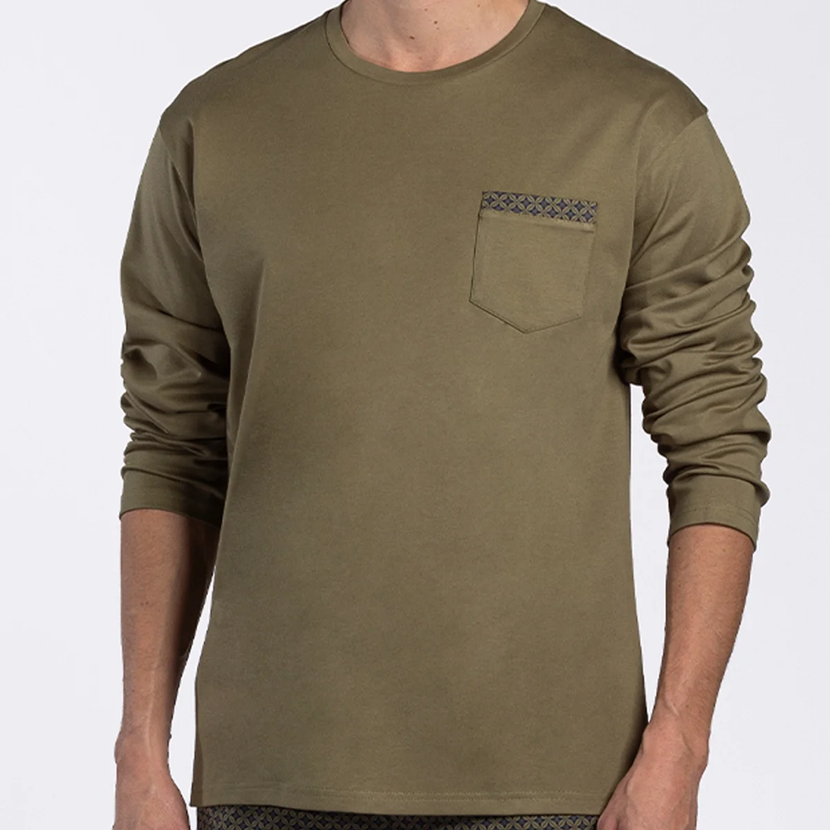 Pyjama homme VEGETAL vert foncé/imprimé
