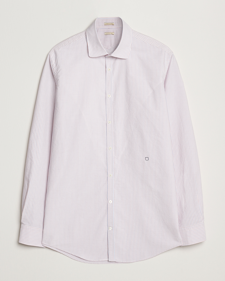 Massimo Alba Canary Striped Cotton Shirt Blue/Red
