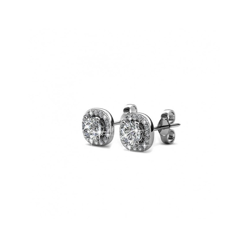 Boucles d'oreilles Cushy - Argenté et Cristal