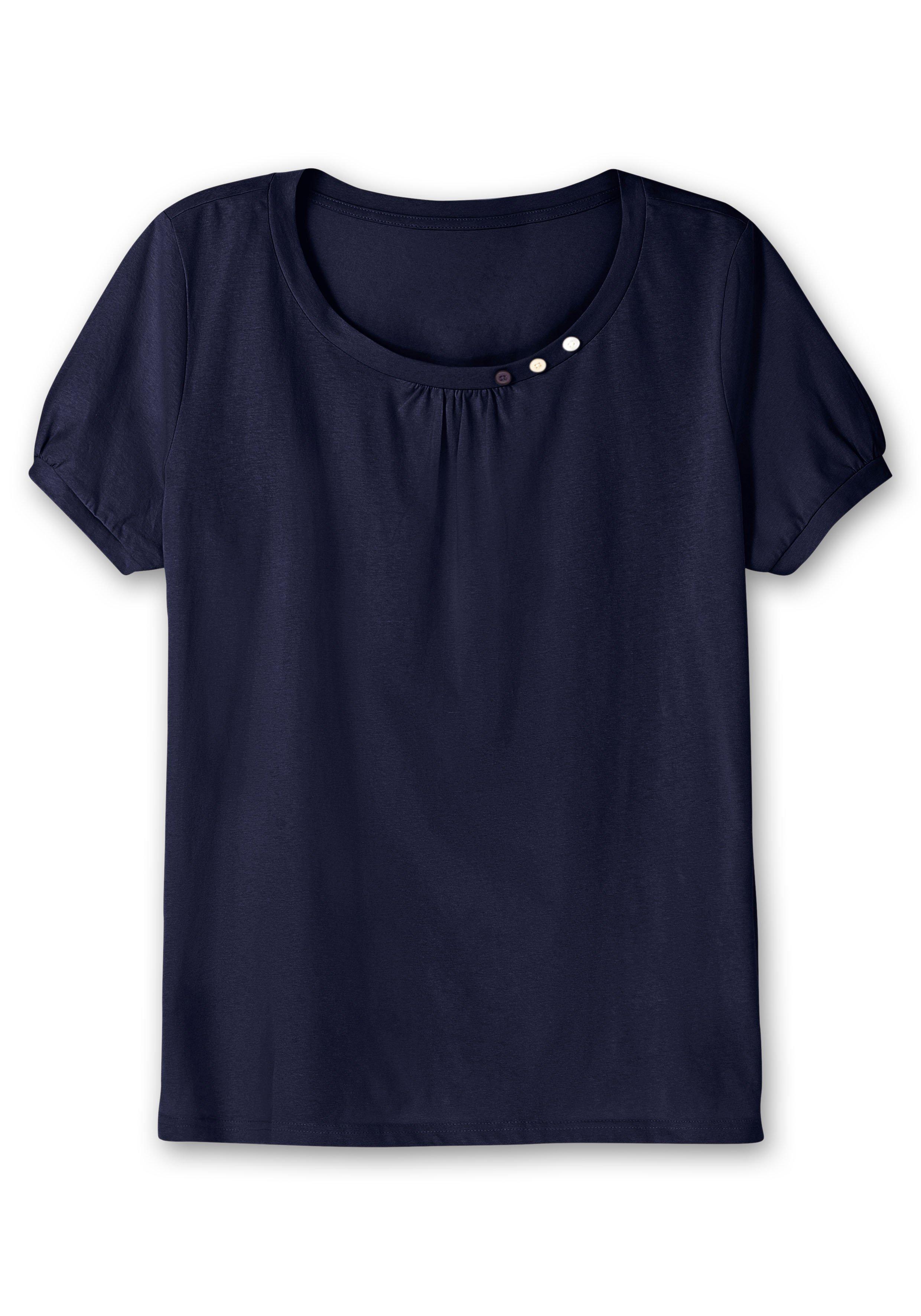 Longshirt mit Zierknöpfen am Ausschnitt