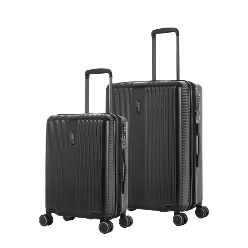 Lot de 2 valises rigides Tori Extensibles 77 et 54 cm Noir