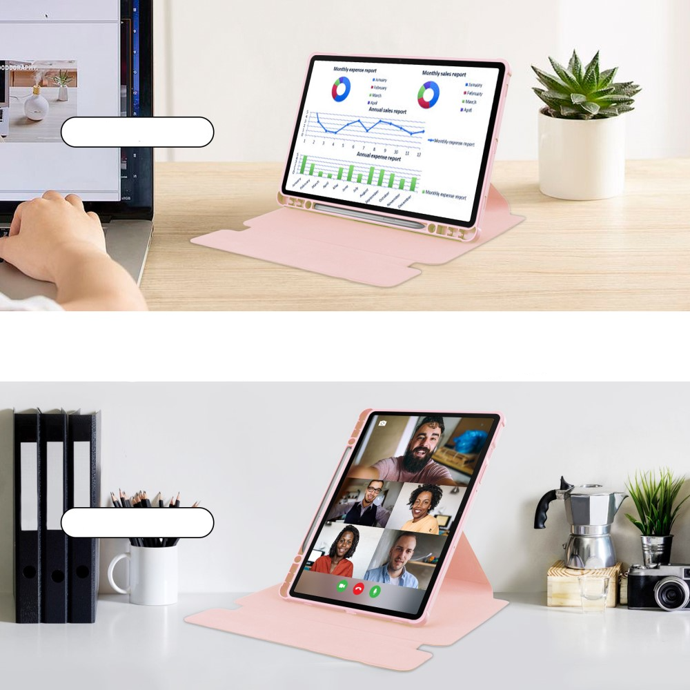 2in1 Samsung Galaxy Tab S9 Leder Tasche mit Acryl Rückseite   Magnet Bluetooth Tastatur   S-Pen Halterung (QWERTY) - Rosa