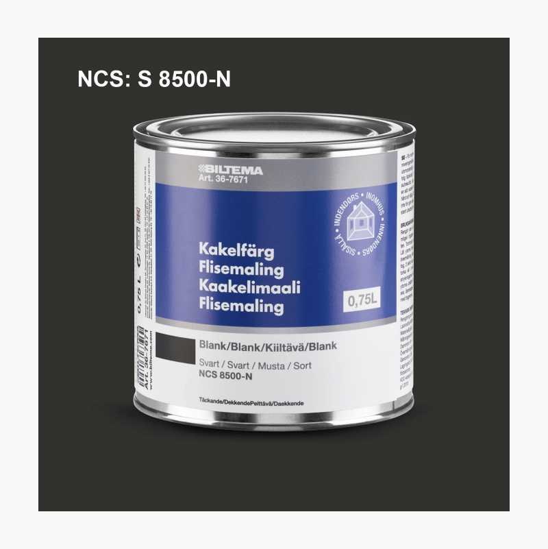 Flisemaling, sort, 0,75 liter