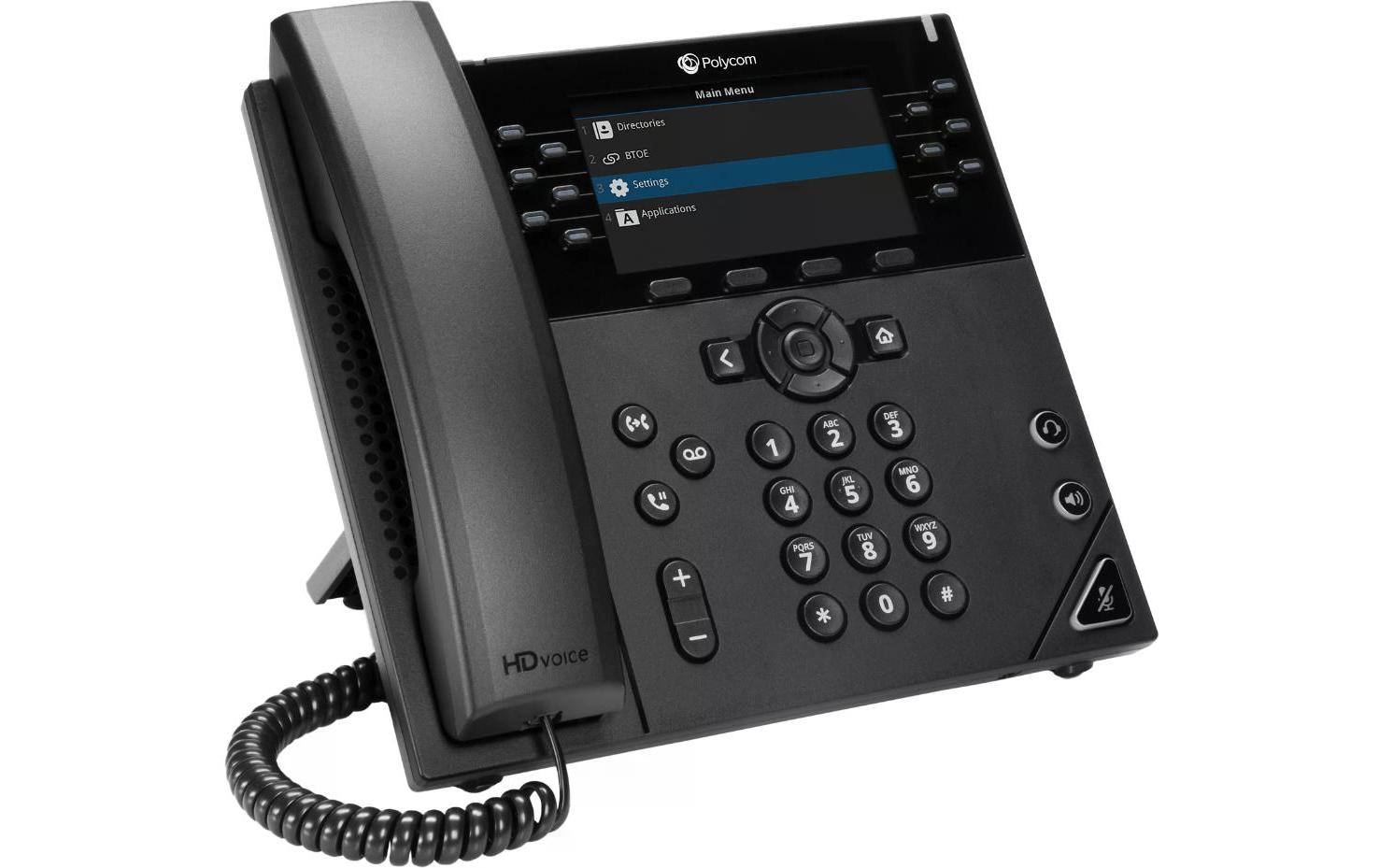 Tischtelefon Poly VVX 450 Obi Edition Schwarz, Google Voice<br>IP-Tischtelefon mit 12 Leitungen mit Google Voice Zertifizierung