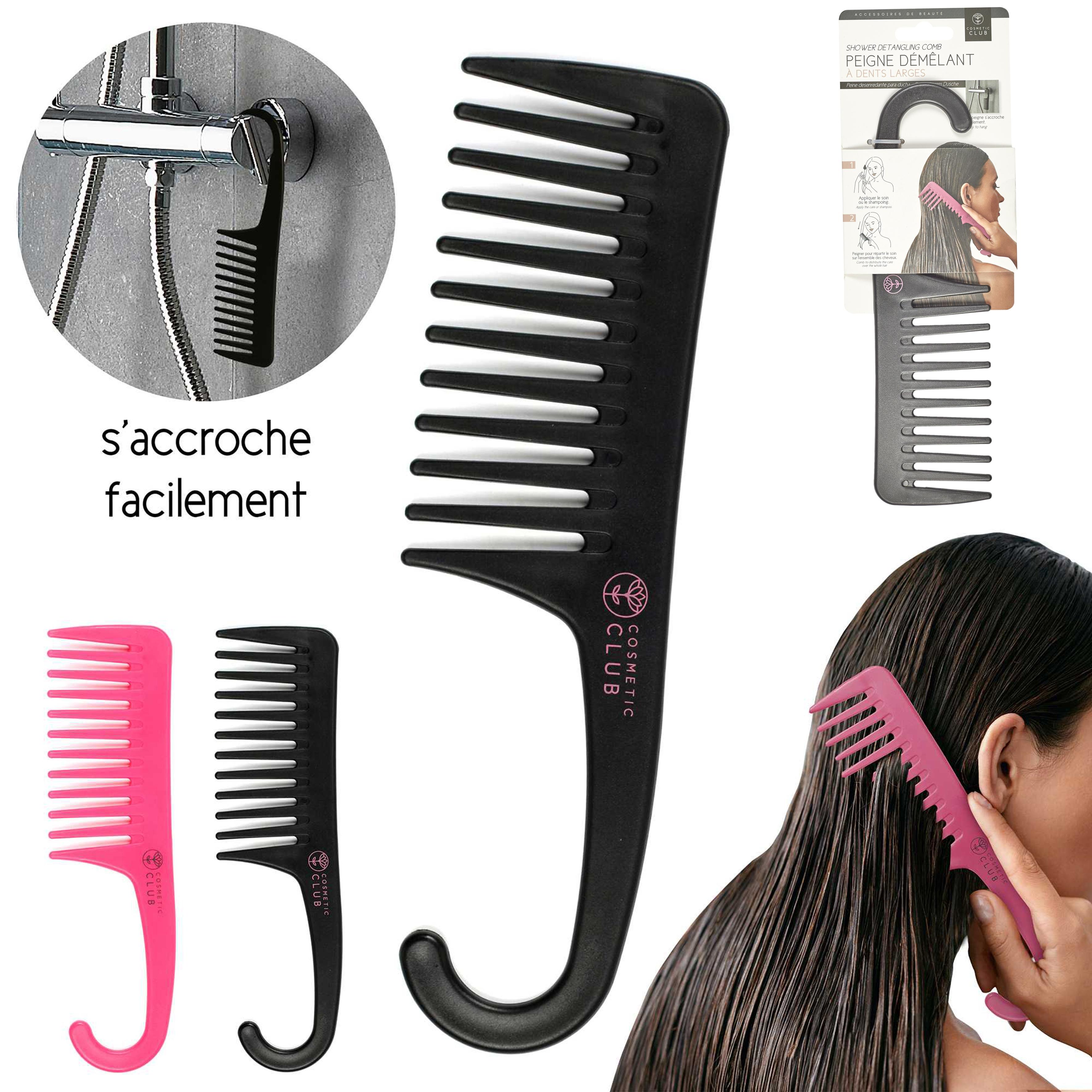 PEIGNE DEMELANT DOUCHE A DENTS LARGES