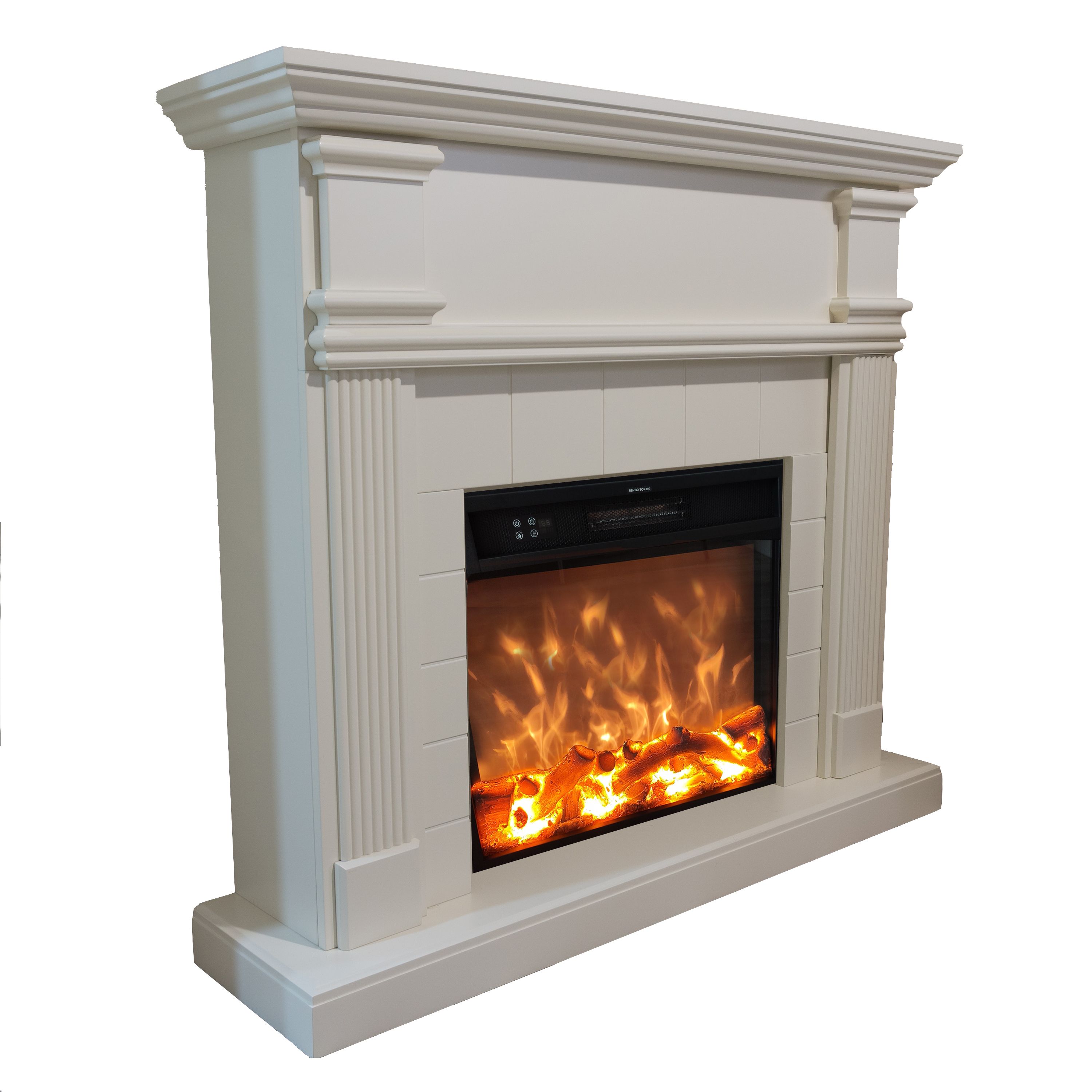 Cheminee murale 1500w caminetto fuego omar blanco