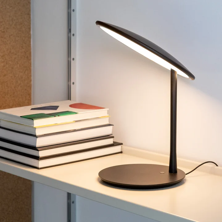 NINE - Disc LED Tischleuchte, Messing / schwarz