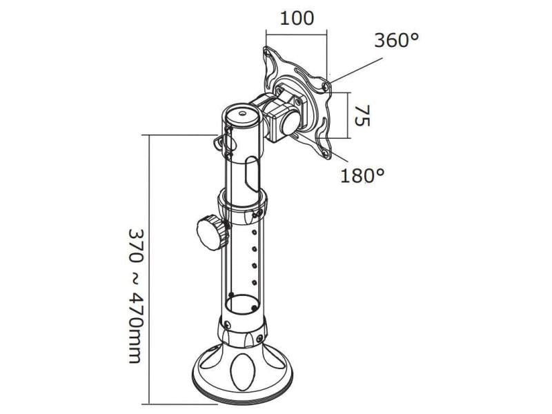 NEOMOUNTS Tischhalterung FPMA-D025BLACK bis 12 kg – Schwarz Für Flachbildschirme von 10