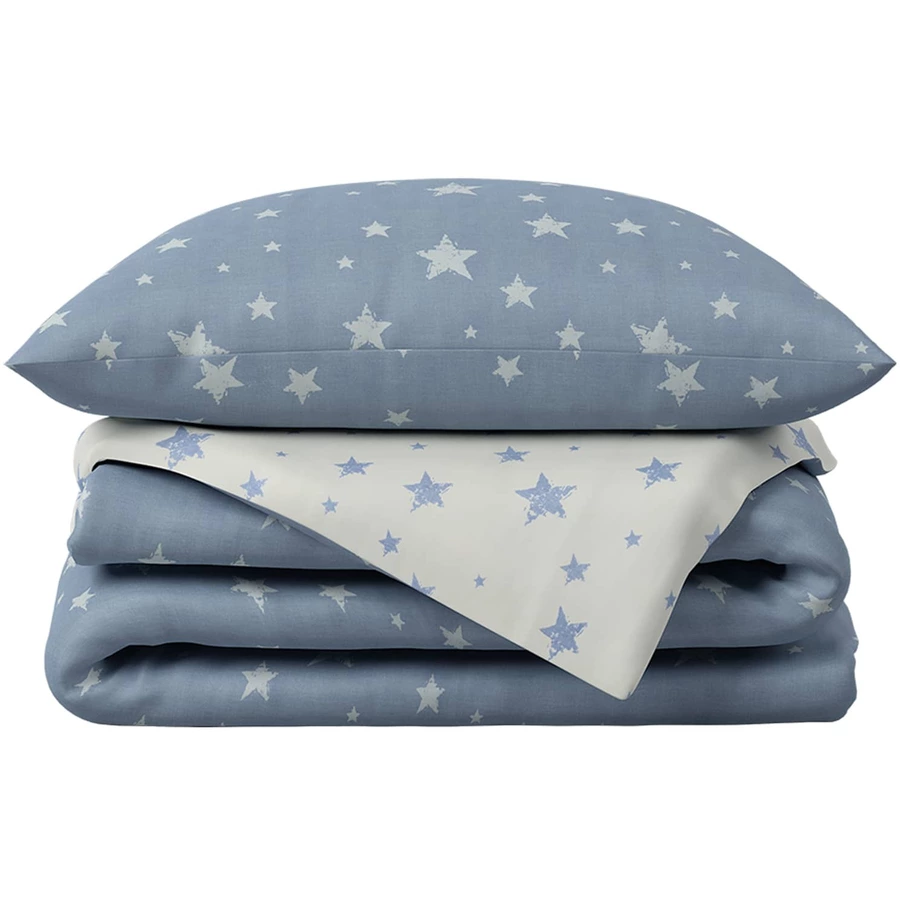 hibboux® Bettwäsche-Set Star Kids Duvet Cover Set Blue