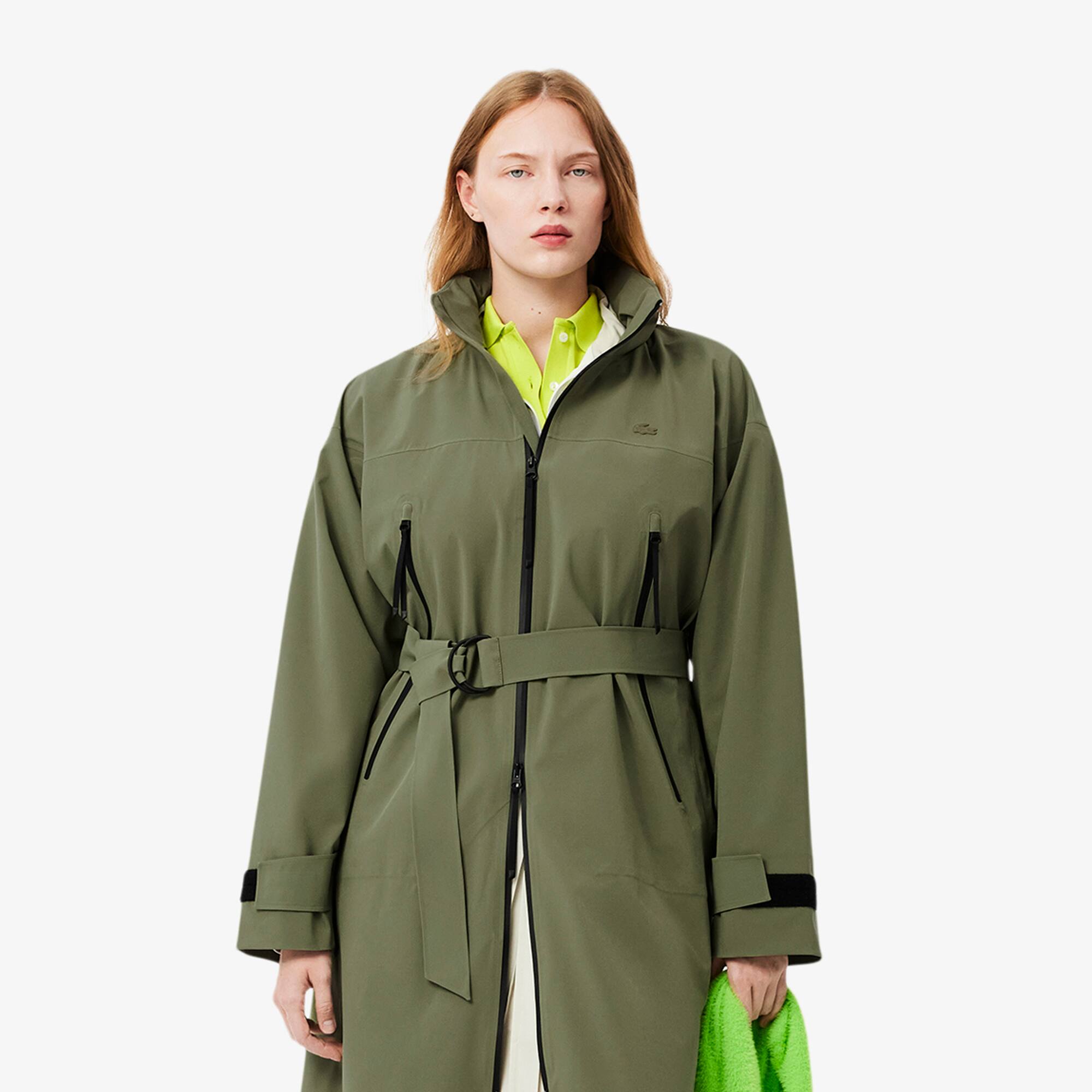 Parka longue à capuche oversize imperméable Vert kaki