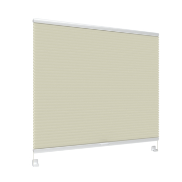 Dubbel plisségordijn Draaikiepraam kunststof of aluminium 8102 creme