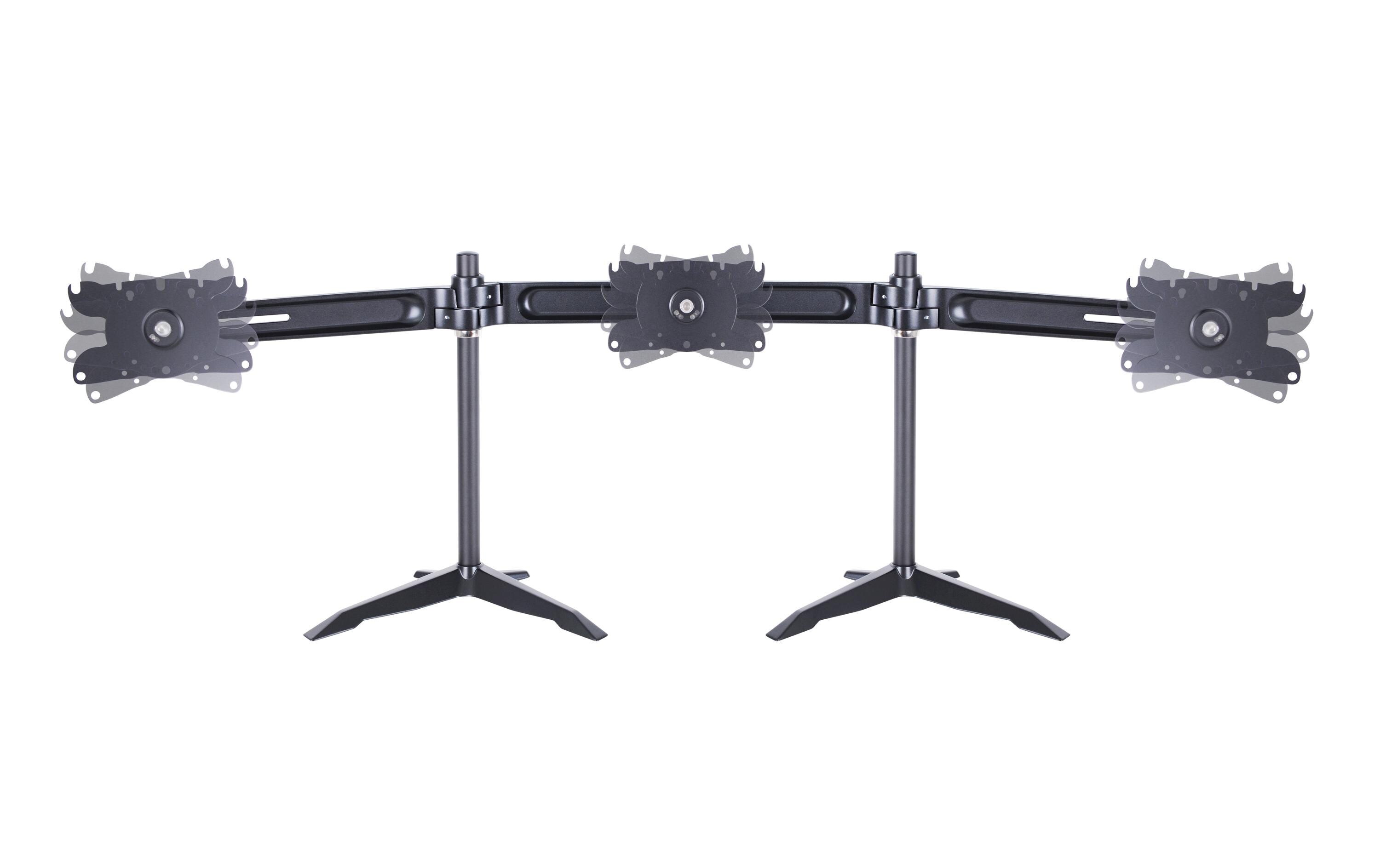 Monitor-Standfuss Triple L bis 24 kg – Schwarz<br>Für 3 Bildschirme