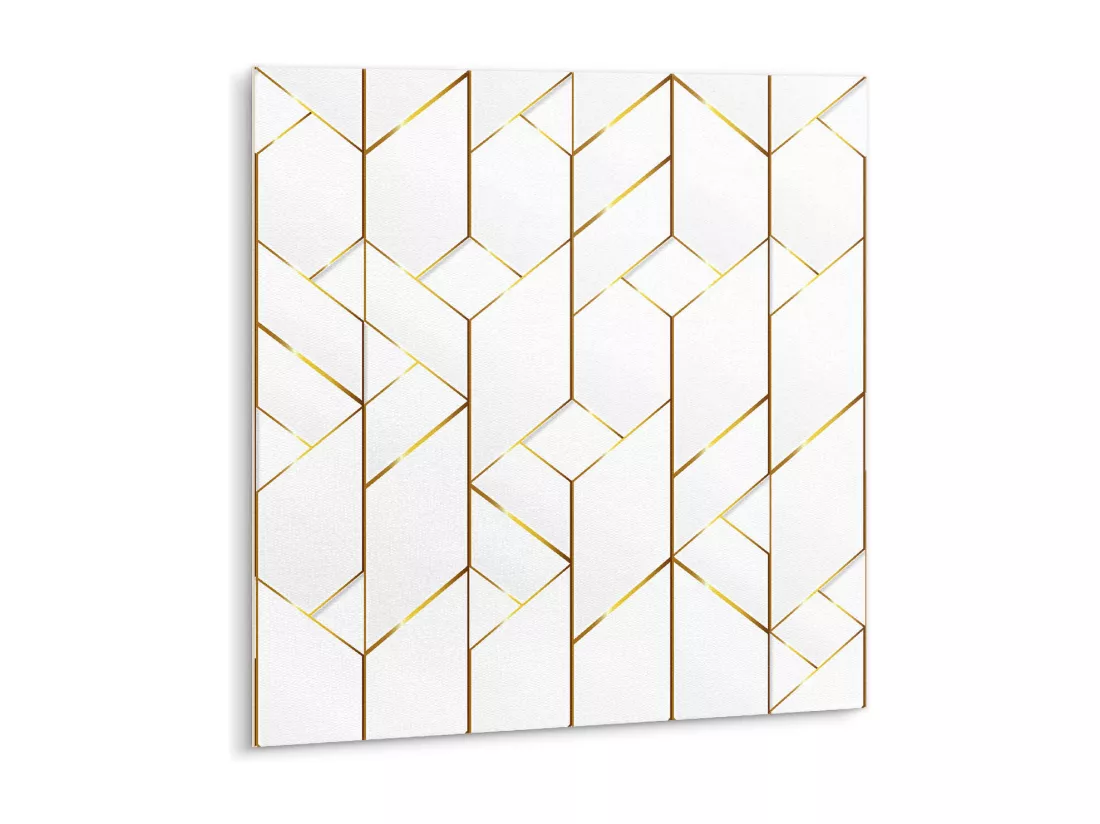 Carrelage autocollant - vinyle - Lignes dorées tendance 9x30x30