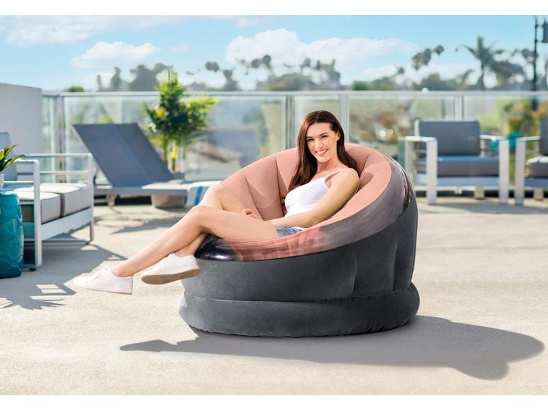 Intex Aufblasbarer Sessel Empire 112 x 109 cm, Rosa, Schwar Bequemer Luftsessel