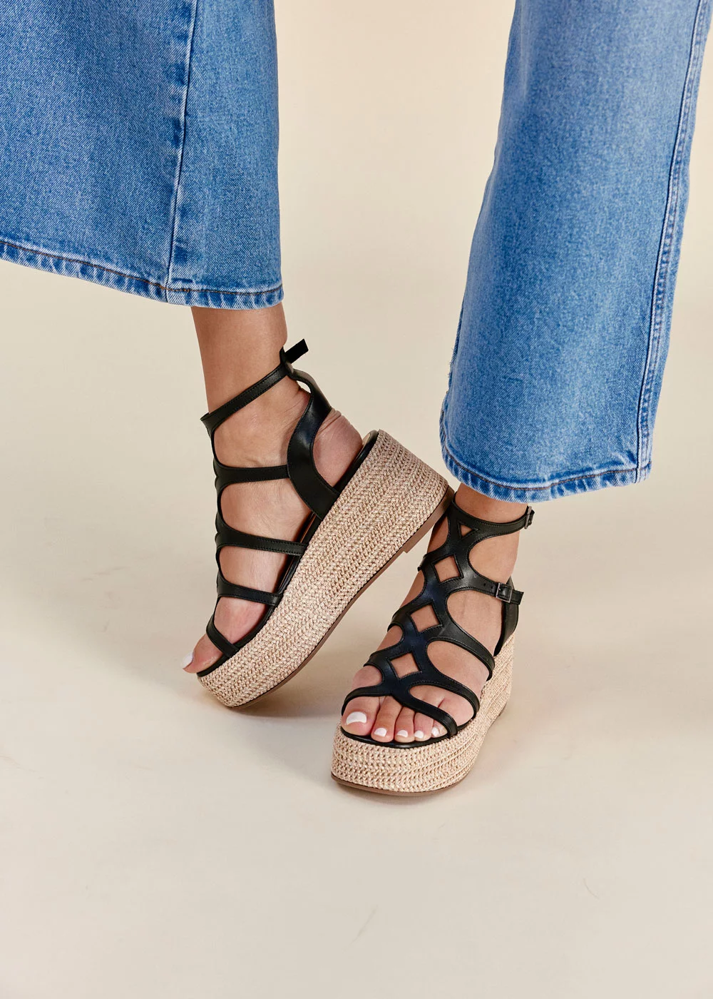 SANDALE TINA CUIR NOIR