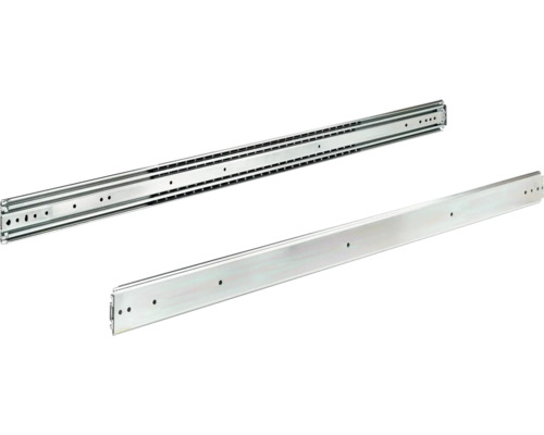 Zware kogelgelagerde ladegeleider, volledig uittrekbaar, voor ladelengte 1350 mm, verzinkt, 2 stuks