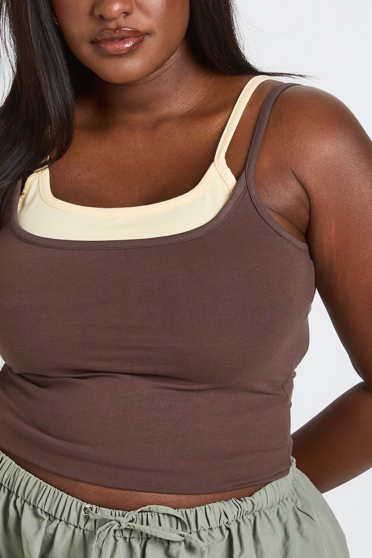 boohoo Débardeur Caraco Grande Taille À Double Épaisseur