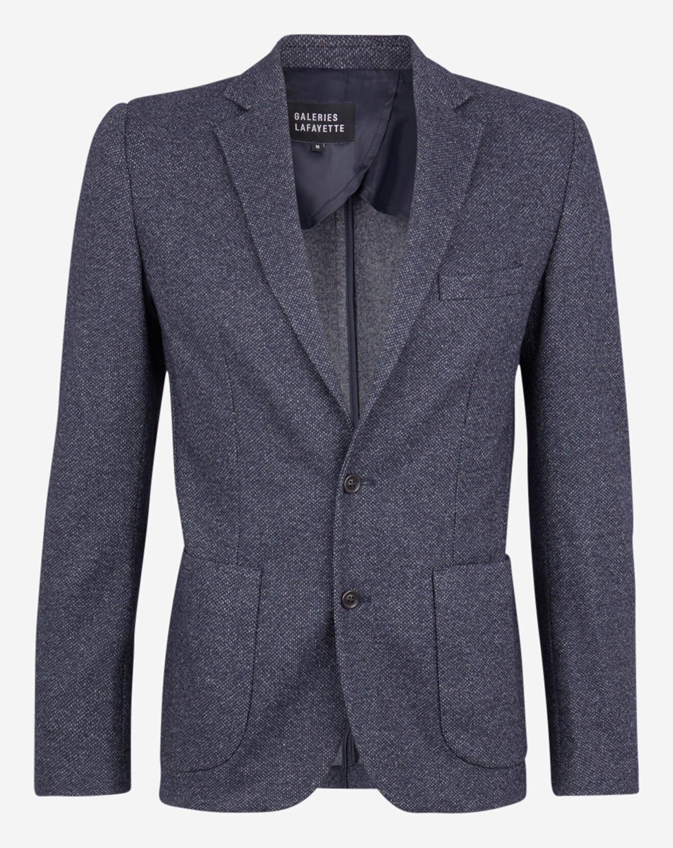 Galeries Lafayette Veste en Laine mélangée Chevron gris foncé